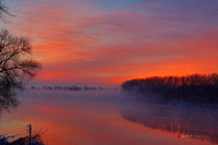 Dawn over Connecticut River, Hadley, Massachusetts