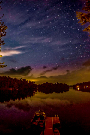 Night skies over Damariscotta Lake