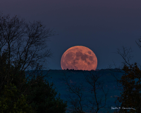 Moonrise seen from Sylvia Heights, Hadley, Massachusetts