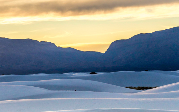 White Sands and San Augustin Mountains, at dusk