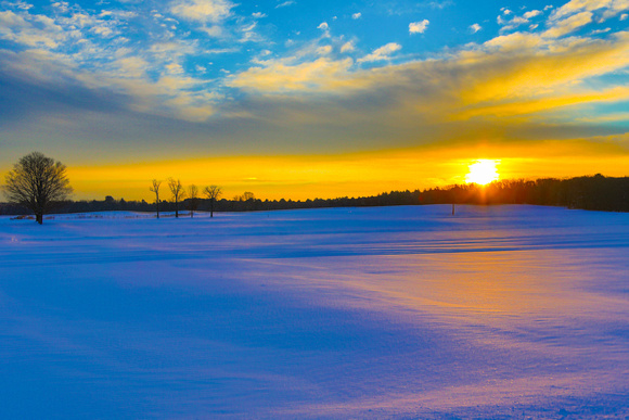 Sunrise over snowfield Hadley December 2013