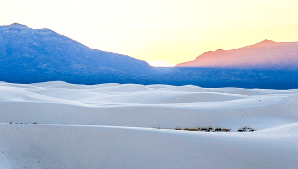 White Sands with San Augustin Mountains, just after sunset