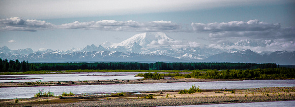 Mt. McKinley and Susitna River from north of Talkeetna, Alaska