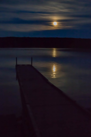 Moonrise over Damariscotta Lake