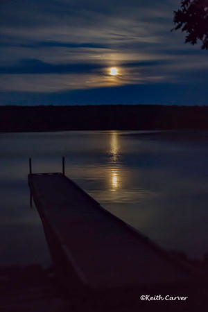Moonrise over Damariscotta Lake